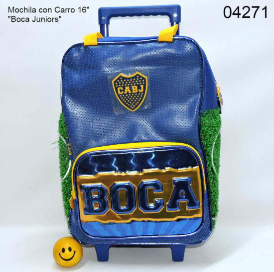 Imagen de MOCHILA CON CARRO 16" "BOCA JUNIORS" 1.25